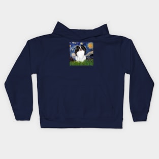 Japanese Chin in Starry Night Adaptation Kids Hoodie